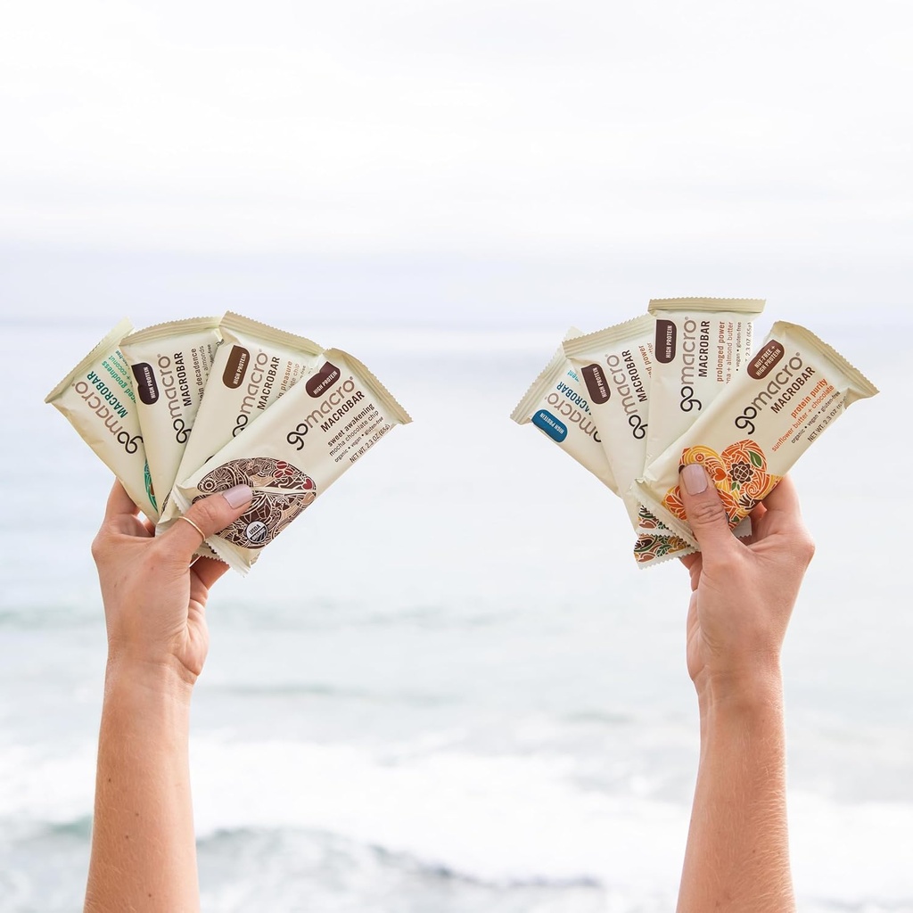 GoMacro MacroBar Organic Vegan Protein Bars - FODMAP Friendly Variety Pack (2.0-2.3 Ounce Bars, 12 Count) 4