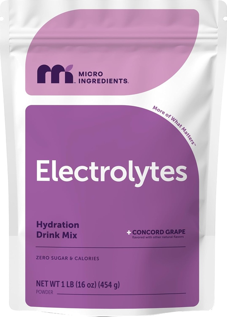 Micro Ingredients Hydration Electrolyte Powder, 1lb (69 Servings) | Keto & No Sugar – High Potassium (1,000mg) with Sweet Concord Grape Flavor & Natural Coconut Water | Non-GMO 2