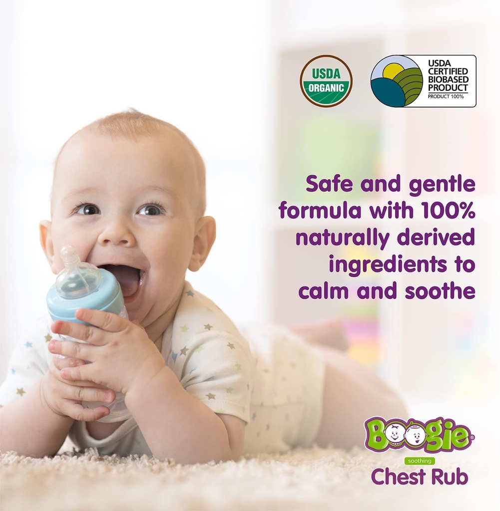 Boogie Chest Rub Stick for Soothing Relief, Petroleum-Free, USDA Organic, Naturally Derived, Soothing Eucalyptus and Lavender, 0.49 oz (Pack of 1) 5