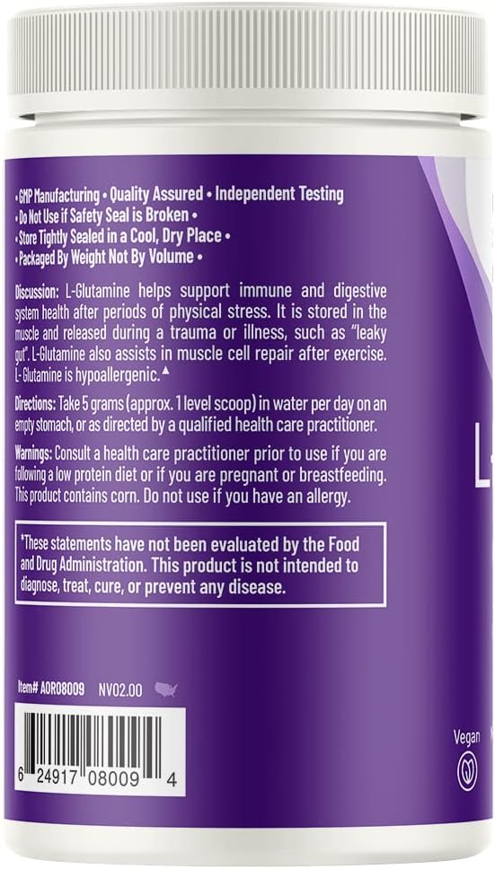 L-Glutamine Powder 450g, Supports Immunity and Gut Health, Dietary Supplement, 90 Servings 4