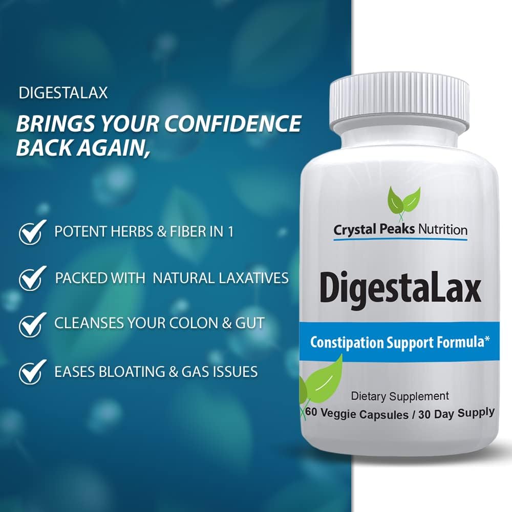 DigestaLax Increase Nutrition & Constipation Support - Helps Improve Easy Digestion & Natural Colon Absorption + Gas, Bloating, and Cramping Relief, Calcium Blend for Gut Health, 60 Veggie Capsules 3
