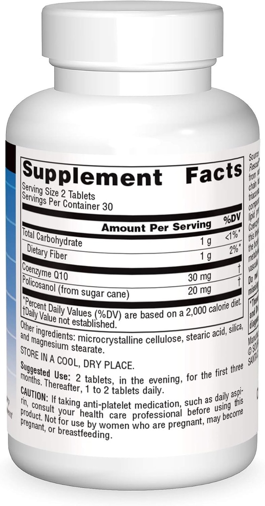Source Naturals Policosanol with Coenzyme Q10 10 Mg Tablet, 60 Count 4