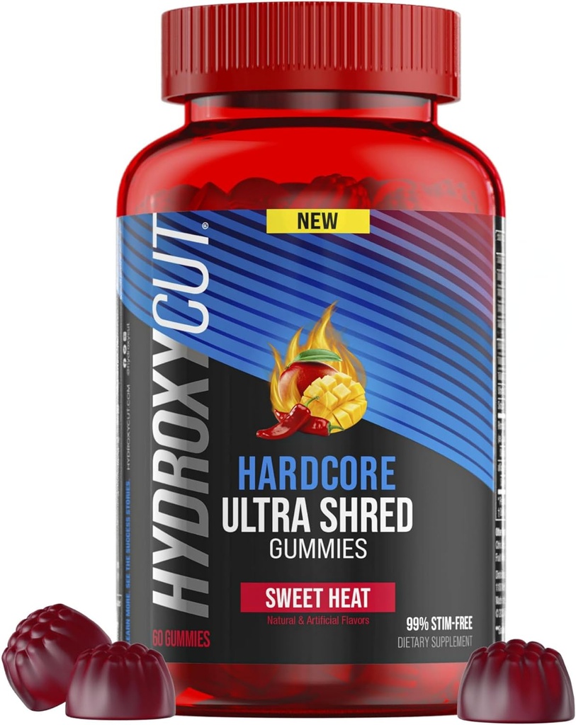 Hydroxycut Hardcore Ultra Shred Gummies, Sweet Heat - 99% Stimulant Free - Includes Capsaicin & B Vitamins - for Women & Men 2