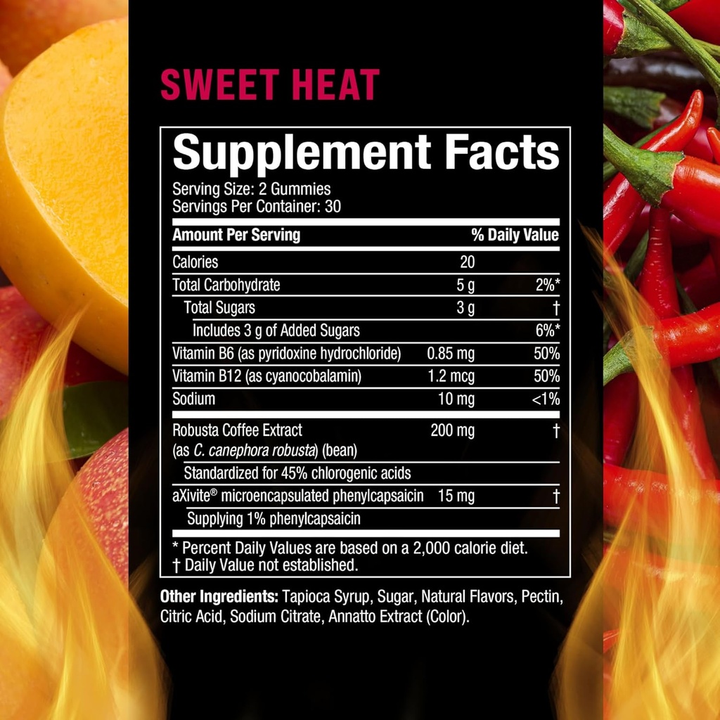 Hydroxycut Hardcore Ultra Shred Gummies, Sweet Heat - 99% Stimulant Free - Includes Capsaicin & B Vitamins - for Women & Men 3