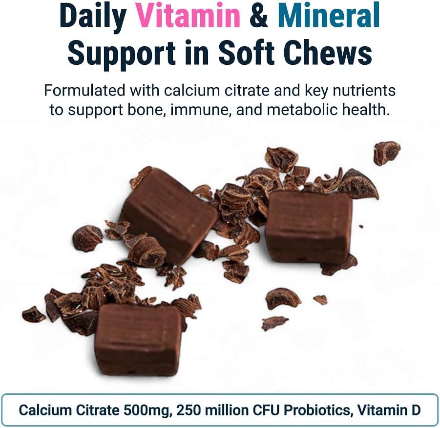 BariatricPal Sugar-Free Calcium Citrate Soft Chews | 500mg with Vitamin D & Probiotics | Belgian Chocolate Caramel | 90 Count (1 Month Supply) 5