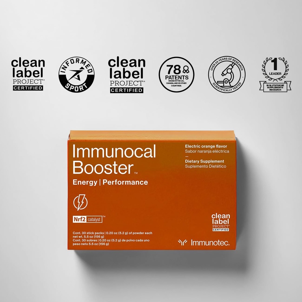 Immunocal Booster Energy Performance – Rapid Energy, 3 Natural Sources of Caffeine (Coffee, Green Tea, Guarana), Nrf2 Activator, Supports Focus + Alertness | Gluten Free, Sugar Free | 30 Servings 6