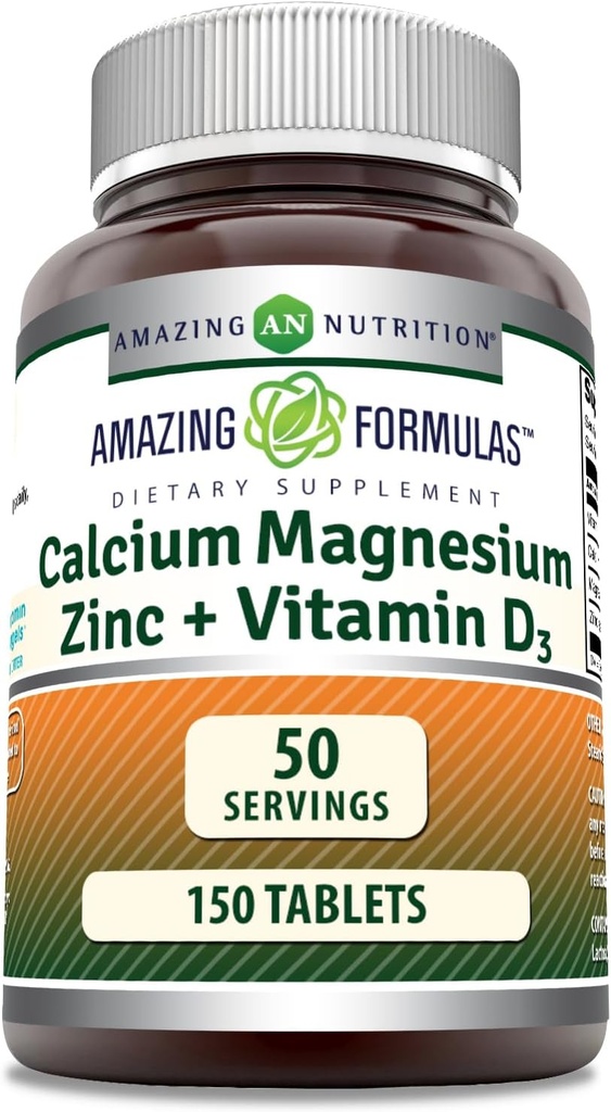 Amazing Formulas Calcium Magnesium Zinc with Vitamin D3 Supplement | Non-GMO | Gluten Free | Made in USA (300 Count | 3 Pack) 4