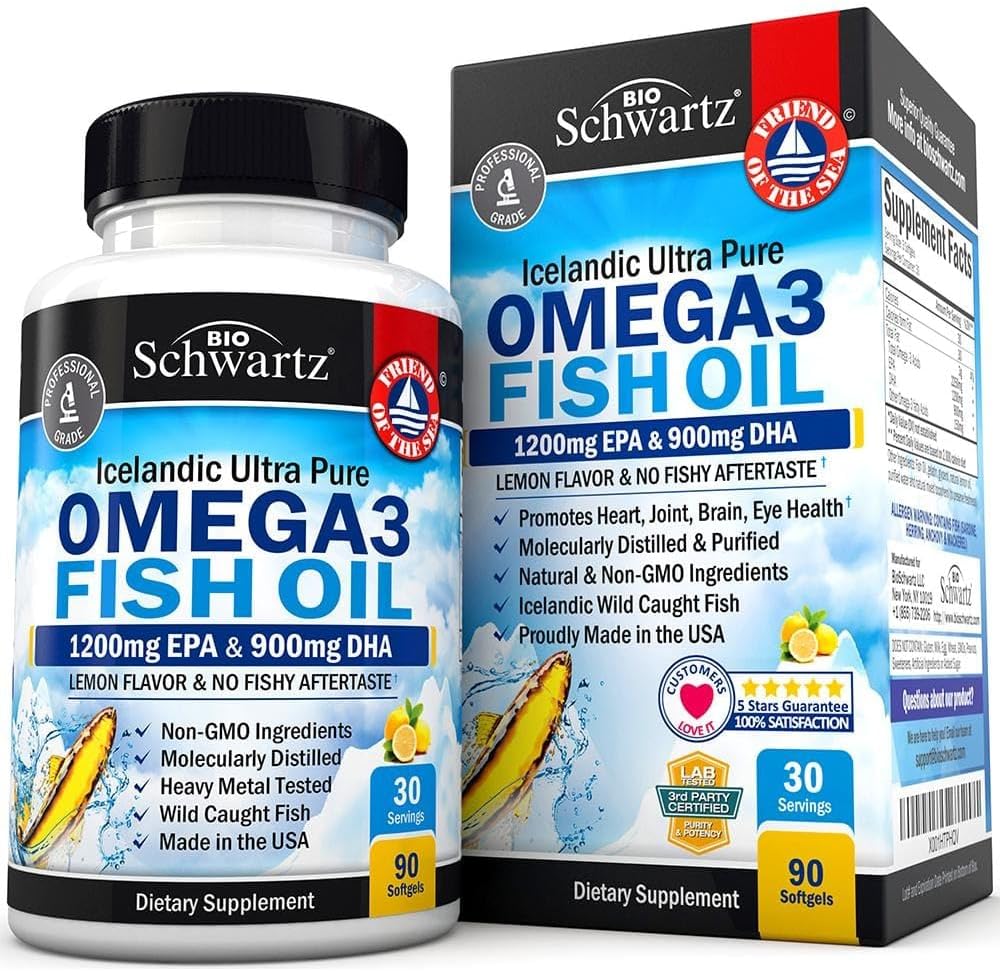 Magnesium Bisglycinate 180 Count + Omega 3 Fish Oil 90 Count Bundle 6