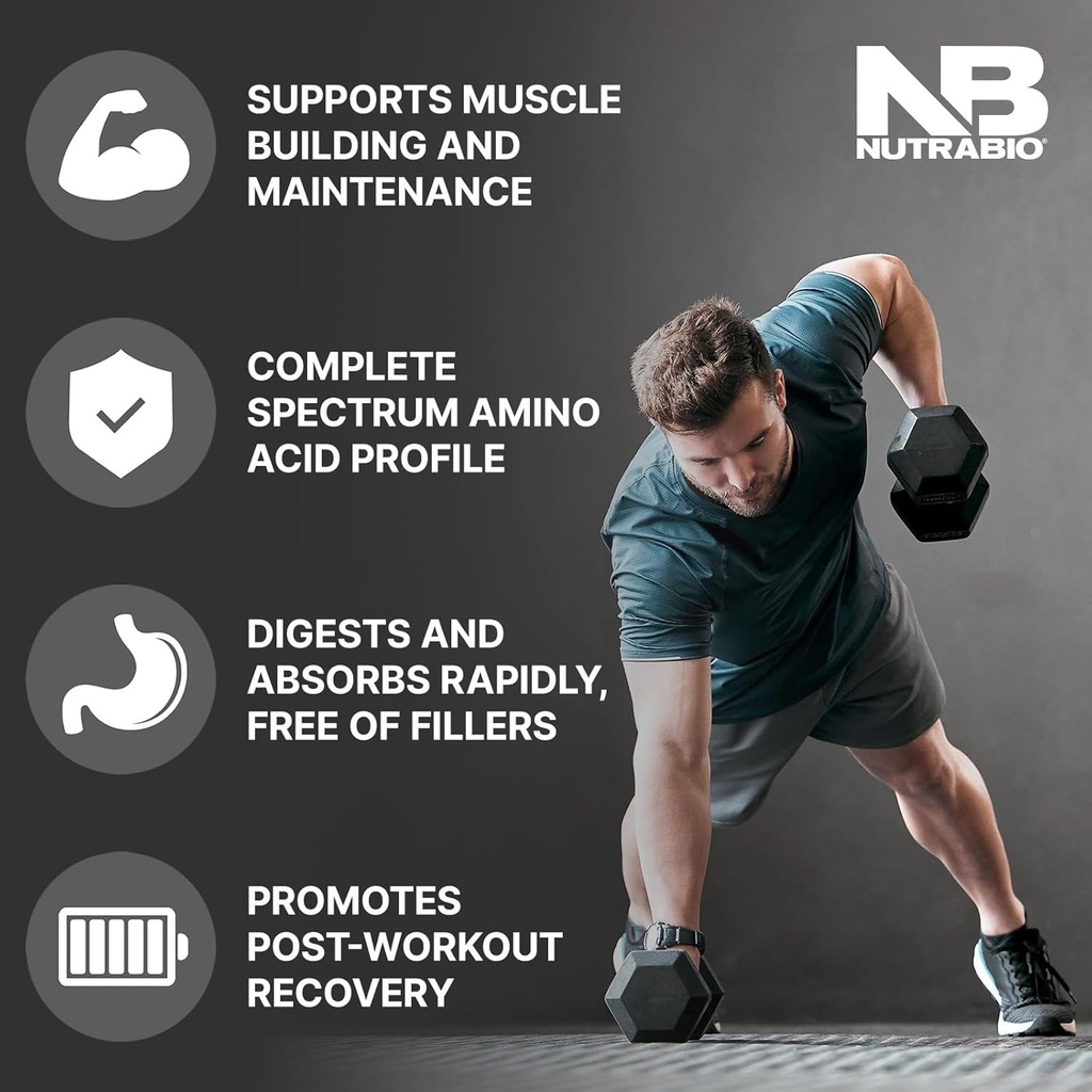 NutraBio Classic Whey Protein Powder- 25G of Protein Per Scoop - No Fillers, Artificial Colors, Preservatives - Chocolate Milkshake, 2 Pounds 3