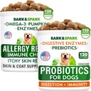 Allergy Relief Dog Treats + Dog Probiotics Chews Bundle - Omega 3 + Pumpkin + Enzymes for Itchy Skin Relief + Digestive Enzymes + Prebiotics for Gas, Diarrhea, Constipation, Upset Stomach Relief 2