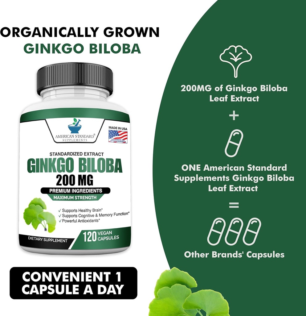 Ginkgo Biloba Extract 200mg, Organic Ginkgo Biloba Extract, Ginkgo Biloba Supplements, Ginkgo Biloba Extract, Ginkgo Biloba Organic, Ginkgo Biloba Pills, Ginkgo Biloba Capsules, 120 Vegan Capsules 4