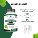 Ginkgo Biloba Extract 200mg, Organic Ginkgo Biloba Extract, Ginkgo Biloba Supplements, Ginkgo Biloba Extract, Ginkgo Biloba Organic, Ginkgo Biloba Pills, Ginkgo Biloba Capsules, 120 Vegan Capsules 5