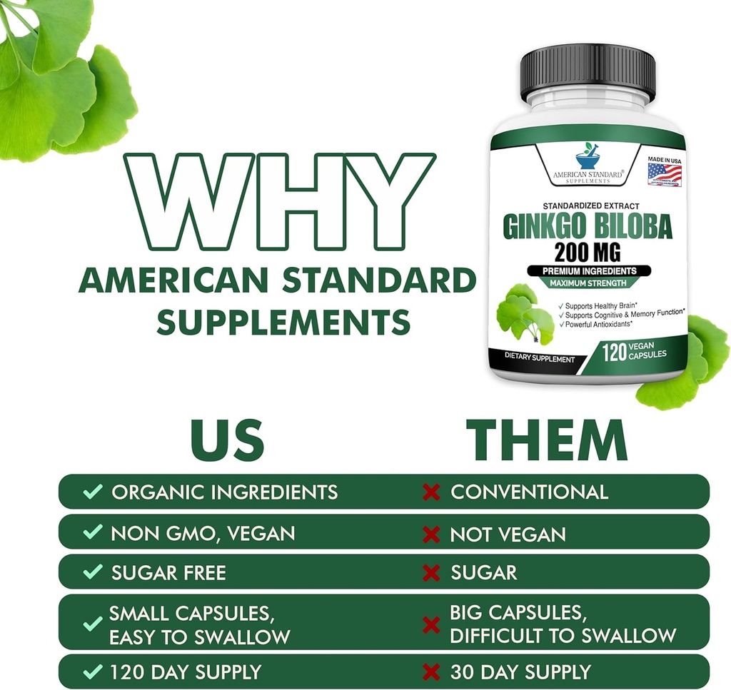 Ginkgo Biloba Extract 200mg, Organic Ginkgo Biloba Extract, Ginkgo Biloba Supplements, Ginkgo Biloba Extract, Ginkgo Biloba Organic, Ginkgo Biloba Pills, Ginkgo Biloba Capsules, 120 Vegan Capsules 6