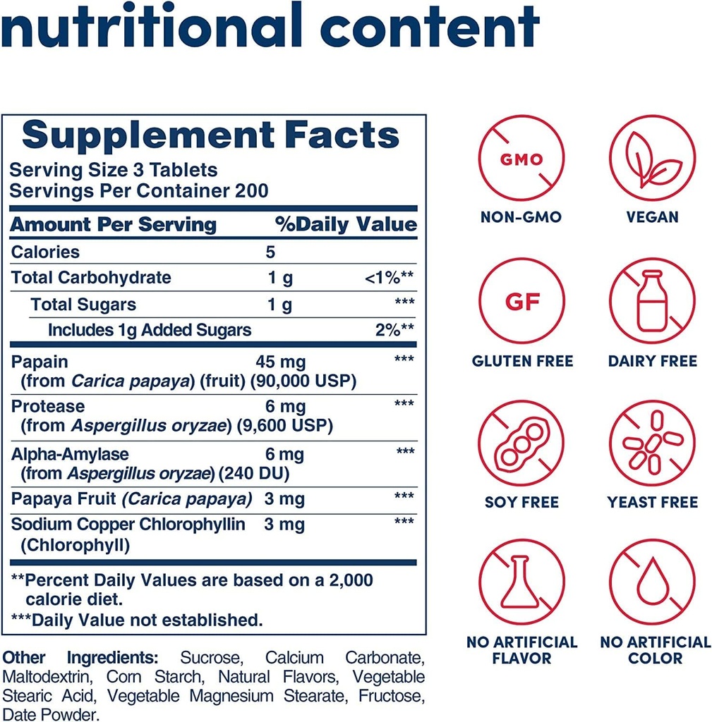 American Health Papaya Enzyme with Chlorophyll Chewable Tablets - 600 Count (200 Total Servings) (Pack of 2) 3