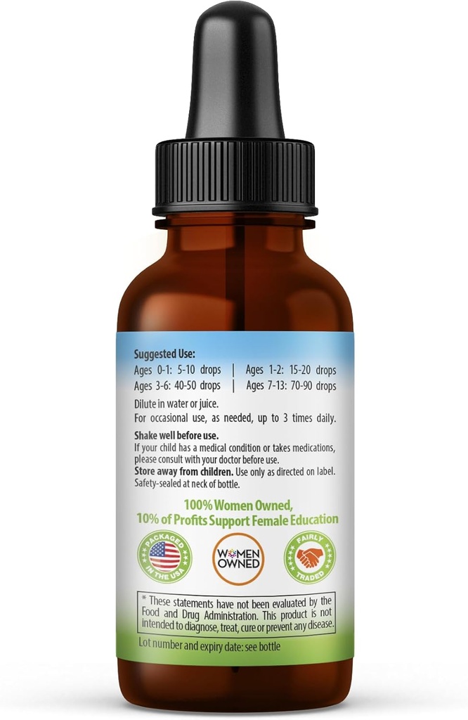 Immune Support 1oz with Ashwagandha for and Turmeric Herbal Supplements - Natural Kids Immune Booster Drops for Wellness and Immune Support for Kids - Non-GMO - Made in USA 2