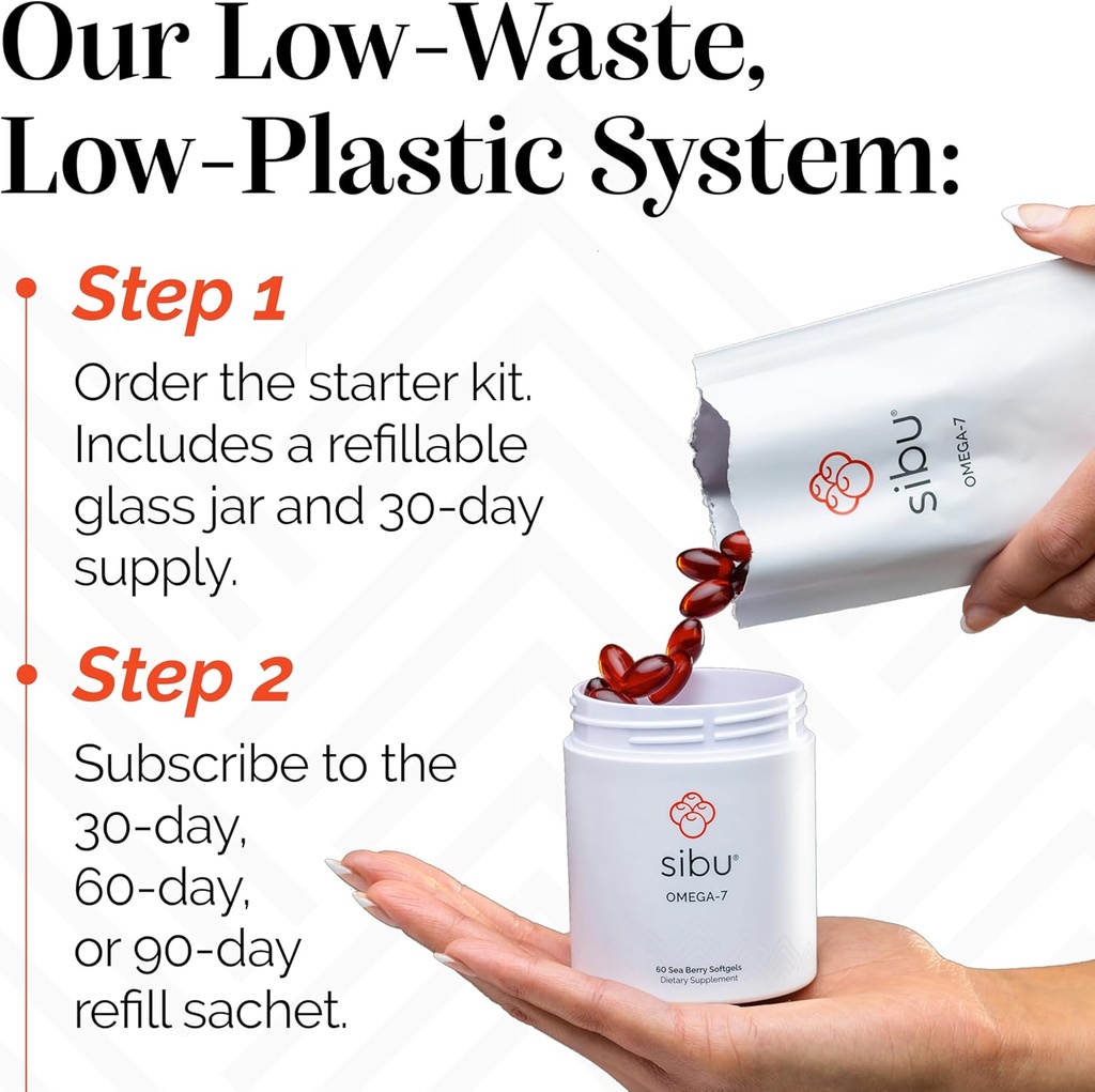 sibu Sea Buckthorn Omega-7 Softgels (60-Day Refill Sachet) – Supplement for Healthy Skin, Hair, Nails and Dryness 5