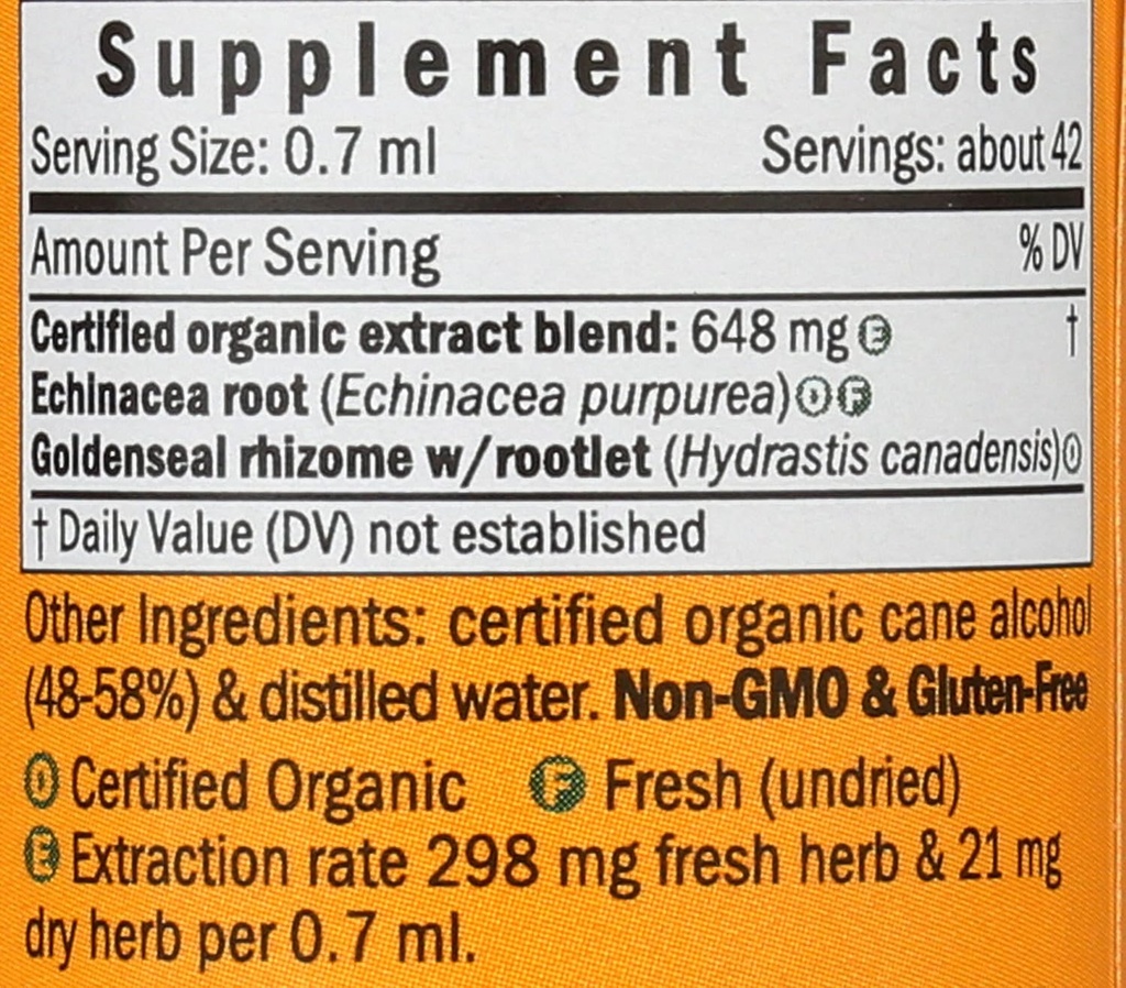 Herb Pharm Organic Golden Echinacea, 1 Fz 4