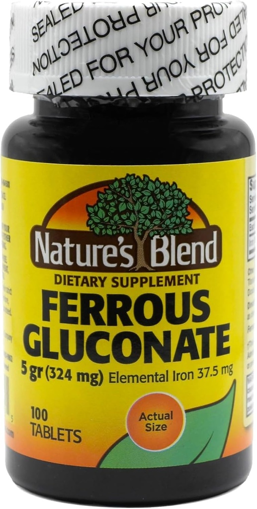 Nature's Blend Ferrous Gluconate Tablets, 100 Count 2