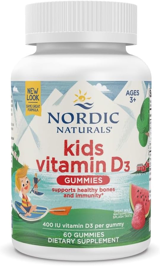 Nordic Naturals Vitamin D3 Gummies Kids, Wild Watermelon Splash - 60 Gummies - 400 IU Vitamin D3 - Bone Health, Healthy Immunity - Non-GMO, Vegetarian - 60 Servings 2