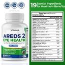 AREDS 2 Eye Vitamins - Lutein, Zeaxanthin, Bilberry, Astaxanthin Mineral Vision Supplement - Supports Eye Strain, Dry Eyes, Pressure, and Vision Health - Made in USA - 120ct 6