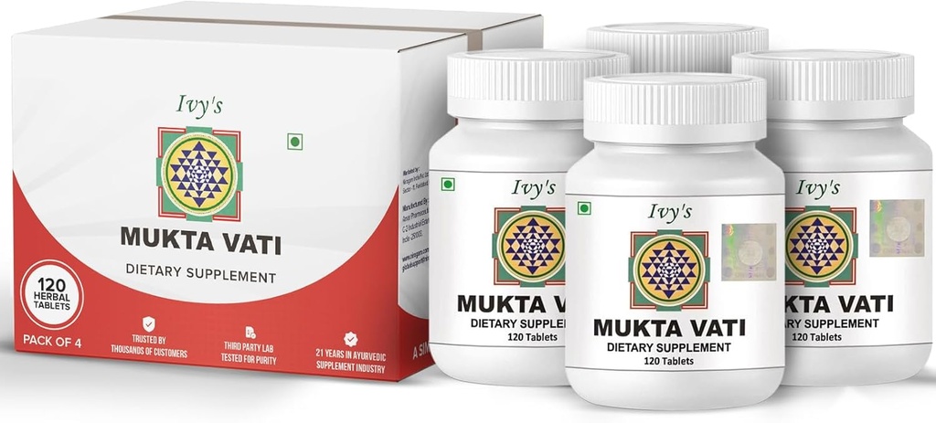 Ivy's Mukta Vati Ayurvedic Herbal Supplement - Pack of 4 2