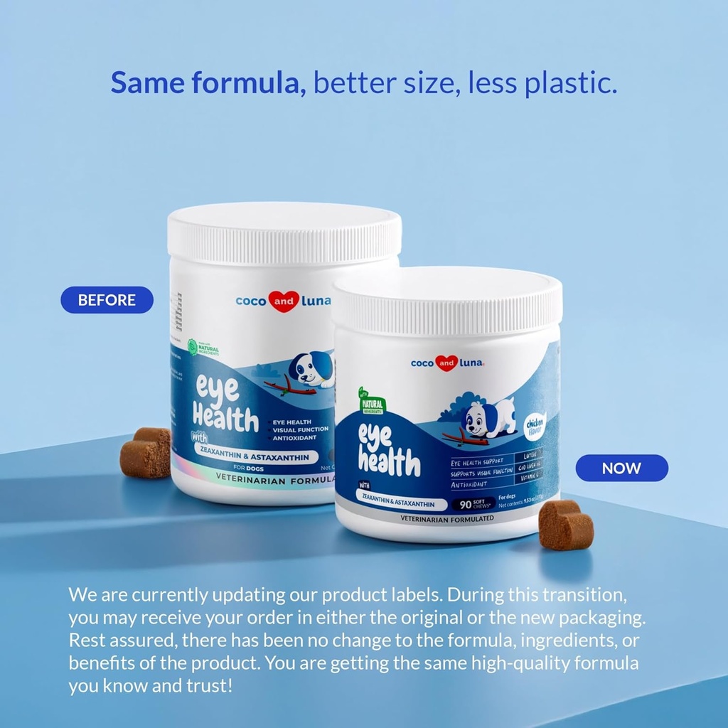 Eye Support for Dogs - 90 Soft Chews - Dog Supplements for Vision, Eye Vitamins for Dogs, with Cod Liver Oil Antioxidant, Dog Omega Supplement, Omega 3 EPA and DHA Fatty Acids. 3