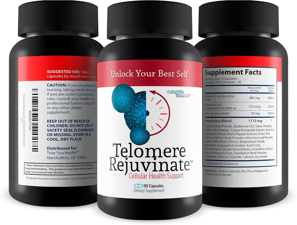 Telomere Rejuvinate - Our Best Telomere Support Supplement for Telomere Length - Telomere Supplements for Longer Telomeres Anti Aging - The Telomere Lengthening Supplements - Nad Supplement Powder Cap 5