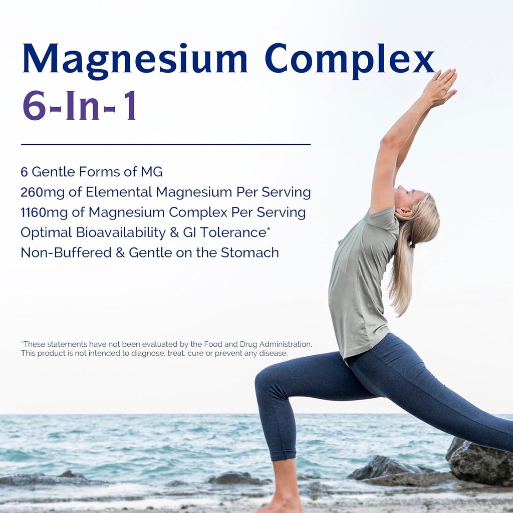 Innate Vitality Magnesium Complex 6-in-1, 1160mg Per Serving, Rest & Digestion, Magnesium Glycinate & Citrate, High Absorption, 120 Vegan Capsules 4