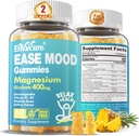 Sugar Free Magnesium Glycinate Gummies 400mg with Ashwagandha, B1, B3, Rhodiola Rosea & Saffron for Support Rest, Mood & Calm Magnesium Gummies for Adults, Chewable Magnesium Supplement, Vegan, 120Ct 2