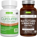 Multivitamin & Minerals for Men + High Absorption Curcumin C3 Complex, Vegan Bundle, Sustained Release Advanced Multivitamin + 300% Greater Absorption Curcuminoids with Rapid Uptake, by Igennus 2