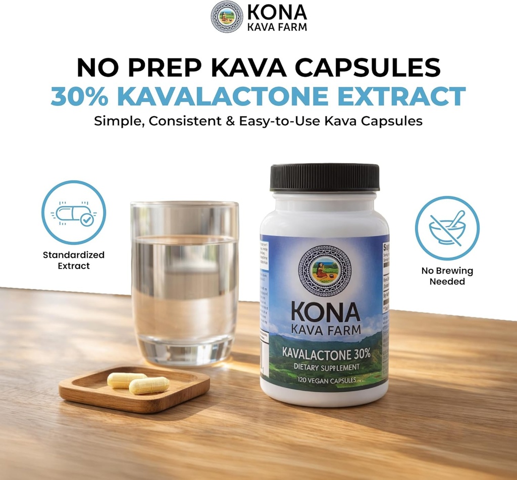 30% Kavalactone Kava Extract Capsules (120 Capsules) 3