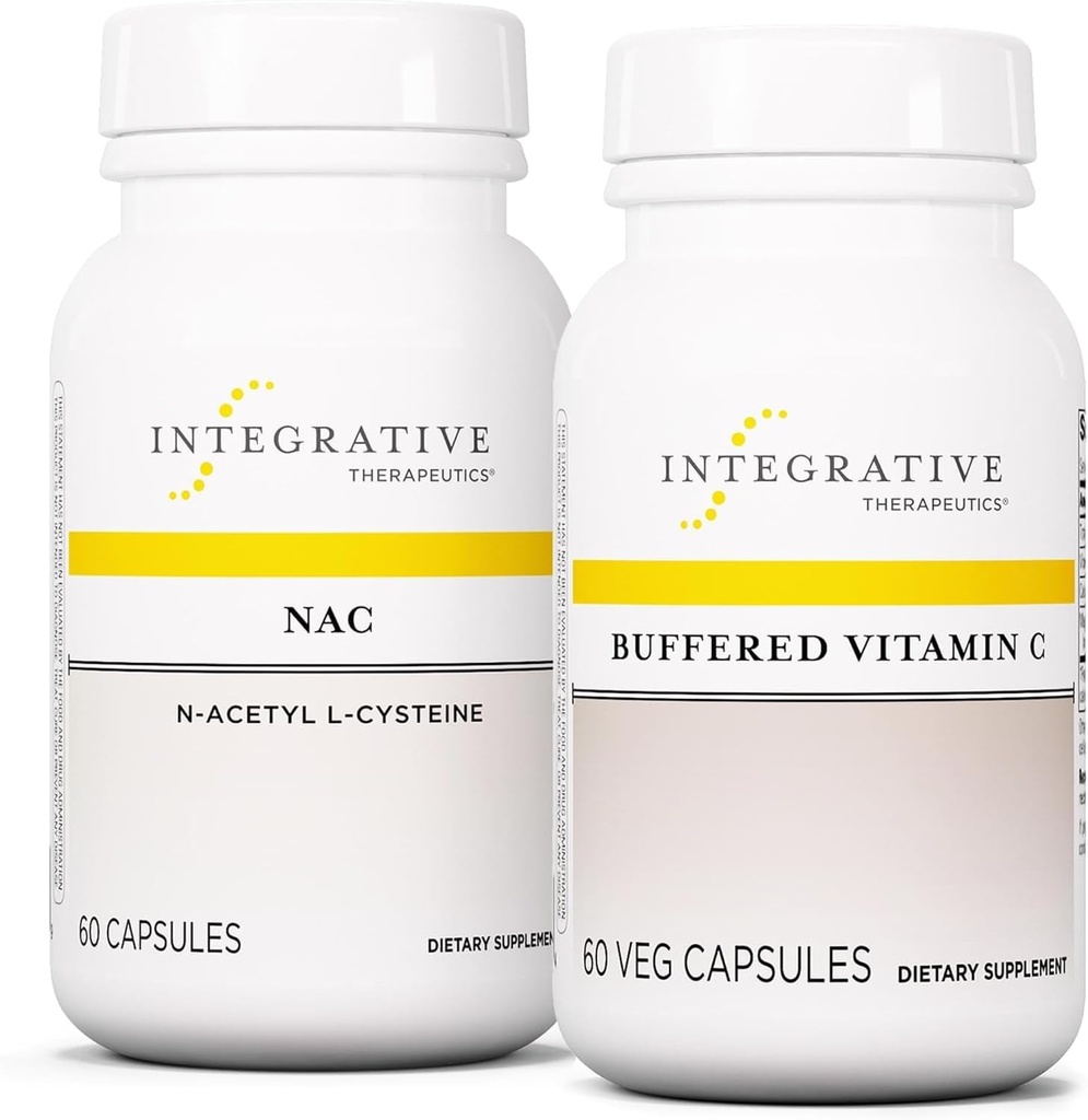 Integrative Therapeutics Bundle with Buffered Vitamin C Capsules 1,000 mg, 60 Vegan Capsules & NAC, 60 Capsules - Immune Supplement with Antioxidant Support* - Support Respiratory & Lung Function* 2