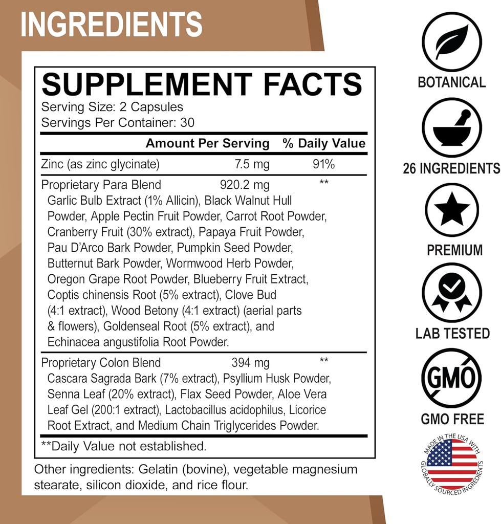 Colon Cleanse Pills Body Detox - Intestinal Guard Cleanser for Stomach - Natural Weight Flush Cleaner Supplement Complex, Women Men Kids, Herbal Wormwood Black Walnut Clove - Gut Loss Health Capsules 6