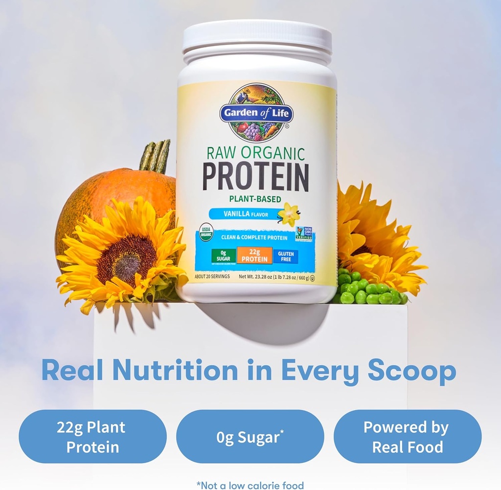 Garden of Life Protein Powder, Vegan Protein Powder, BCAA, Probiotics & Digestive Enzymes, Gluten & Lactose Free, Vanilla, 1.5 LB 4