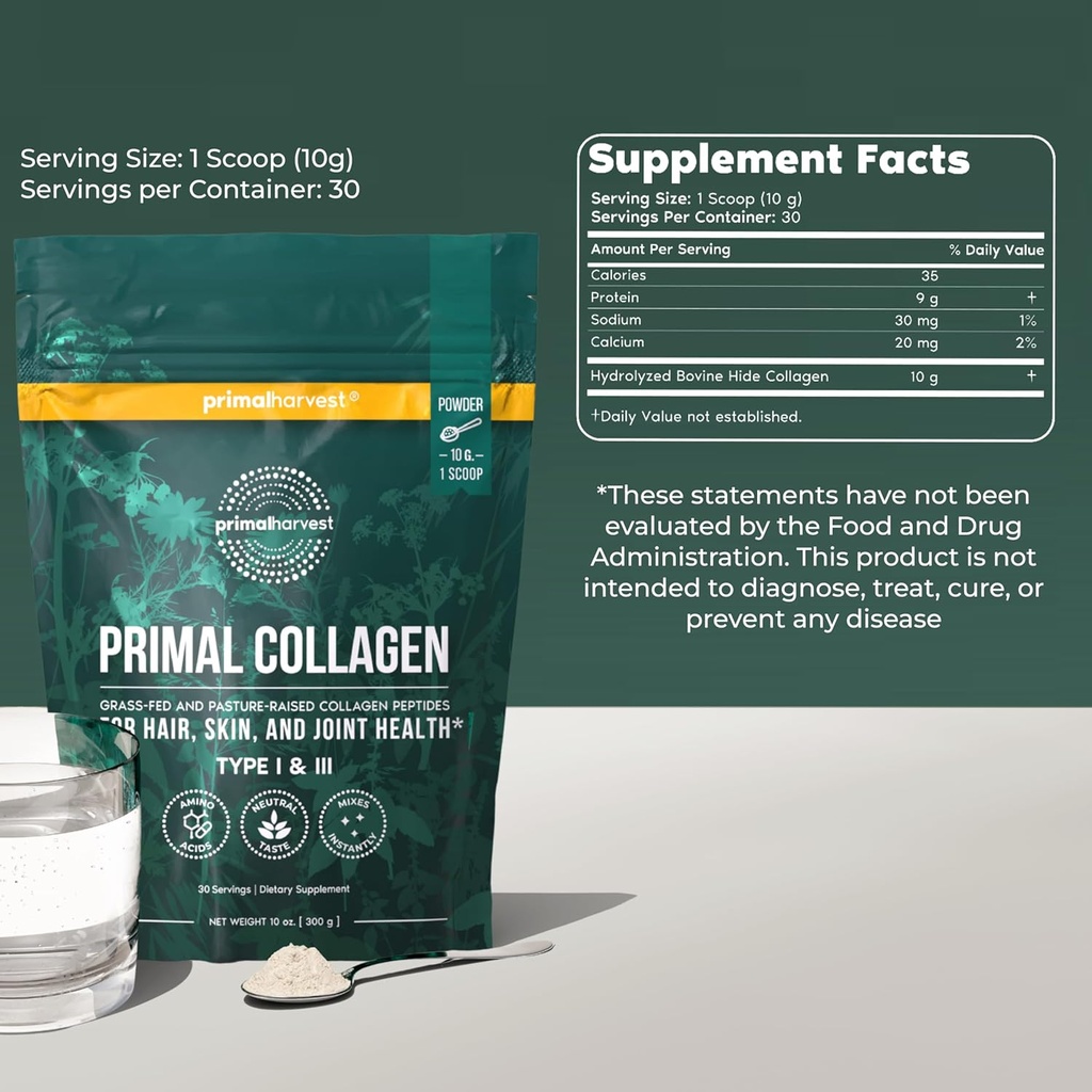 Primal Harvest Hydration Powder & Collagen Powder Supplements for Men, Bundle 3