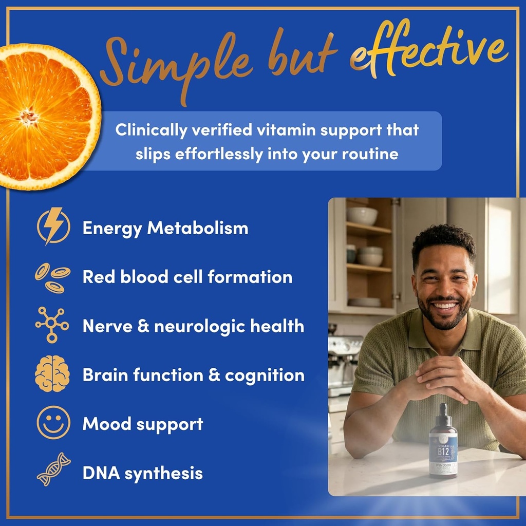Vegan Vitamin B12 Liquid - Max Strength Methylcobalamin B12 Sublingual 5000 mcg - Fast Absorbing Supplement for Mood, Memory and Energy Support - Non-GMO, Gluten-Free, Citrus Flavor B 12 Drops, 2oz 4