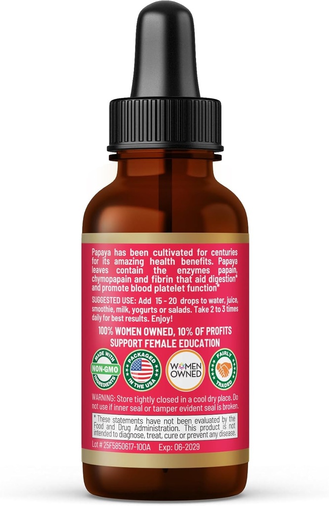 Herbal Goodness Papaya Leaf Blood Platelet Liquid Supplement - Liquid Tincture 1oz - Natural Blood Platelet Boost & Immune Support, Bone Marrow - Blood Cleanse Formula - Made in USA 4