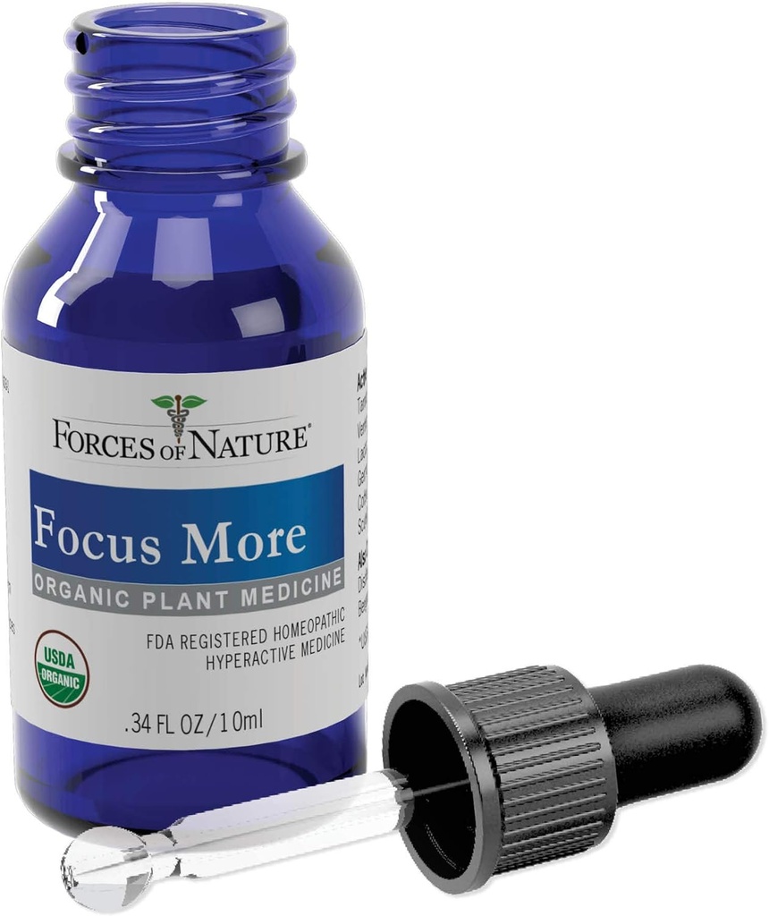 Forces of Nature Organic, Natural Focus More Brain Health Support with Dandelion & Wild Lettuce, Sublingual Tincture Helps Support Memory, Concentration, Non-GMO, 0.34 Fl Oz 4
