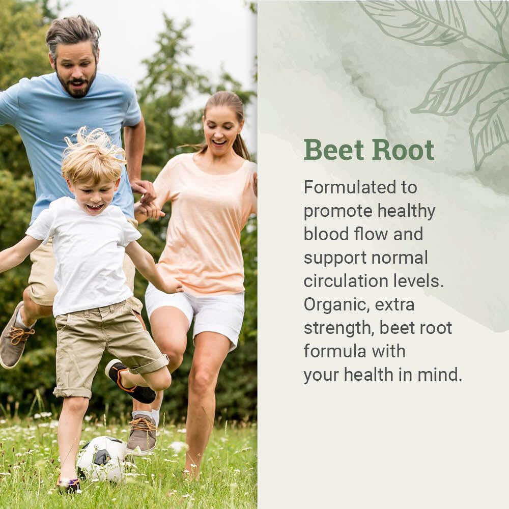 Organic Beet Root Capsules 1200 mg - Beet Root Powder & Juice Blend Supplement for High Blood Pressure and Circulation, Blood Flow Supplement for Men and Women - 120 Capsules 3