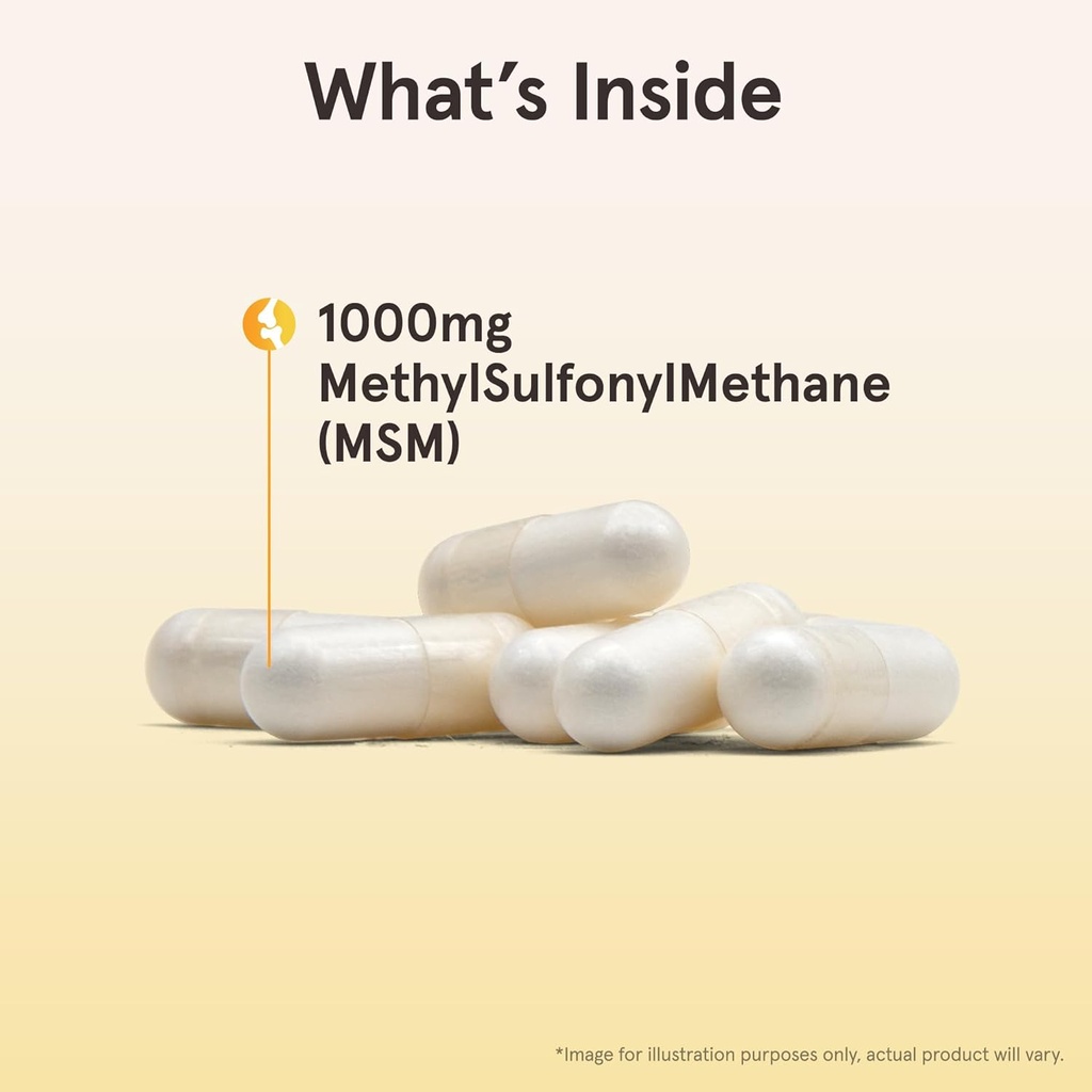 Jarrow Formulas MSM 1000 mg - 200 Veggie Capsules - Methylsulfonylmethane - Source of Sulfur - Dietary Supplement Supports & Strengthens Joints - Up to 200 Servings 4