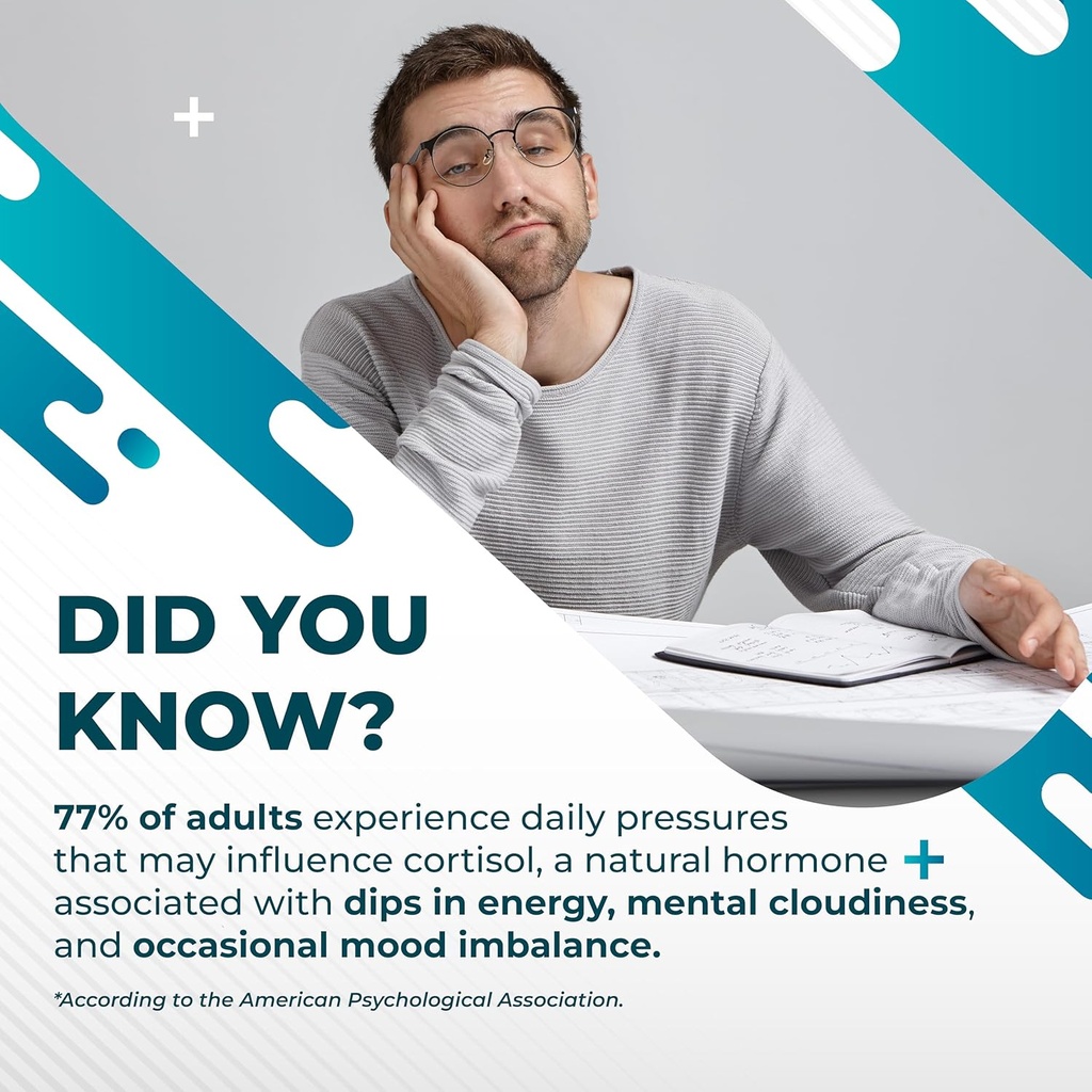 CORTISOL Health Ashwagandha 15-in-1 Supplement with Magnesium Phosphatidylserine L-Theanine Chamomile Rhodiola Rosea Licorice Holy Basil - Made in The USA 3