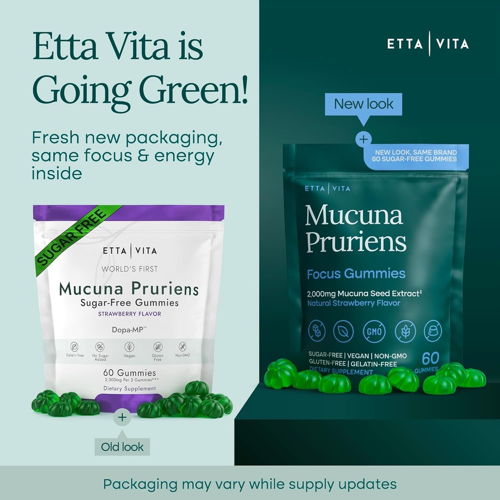 Dopamine Supplement - Sugar-Free Mucuna Pruriens Gummies (2g/serving) Energy & Focus Gummies - Potent Mucuna Pruriens Extract Supplement for Calm Mood and Motivation, Vegan, Non-GMO, Gluten-Free, 60ct 3