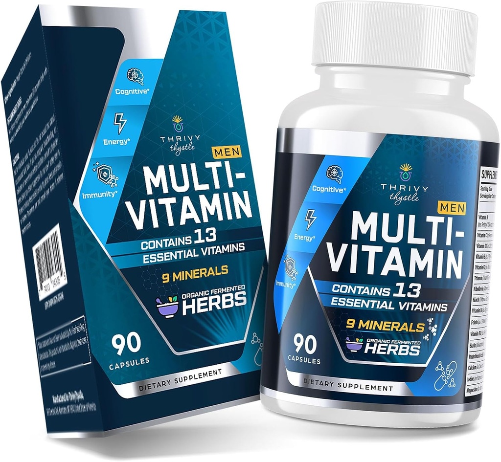Men Multivitamins 50 Plus - Daily Multivitamin for Men with Fermented Herbal Extracts & 43 Vitamins and Minerals - Mens Vitamins Supports Memory & Brain, Energy, Bone Health 2