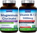 Innate Vitality Magnesium Glycinate & Vitamin B12 Bundle, No Gluten & Vegan, Magnesium (120 Caps) & Vitamin B12 (90 Fast Dissolve Tabs), Value Pack, Bundle & Save 2