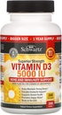 High Strength Vitamin D3 5000 IU 125 mcg (1 Year Supply) Plus High Absorption Magnesium Bisglycinate Capsules (2 Month Supply) 5
