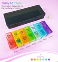 Weekly Pill Organizer 2 Times a Day-Am Pm Pill Organizer 7 Day, Pill Cases Organizers 7 Day with Separate Container, Case for Fish Oils, Vitamin, Supplements 3