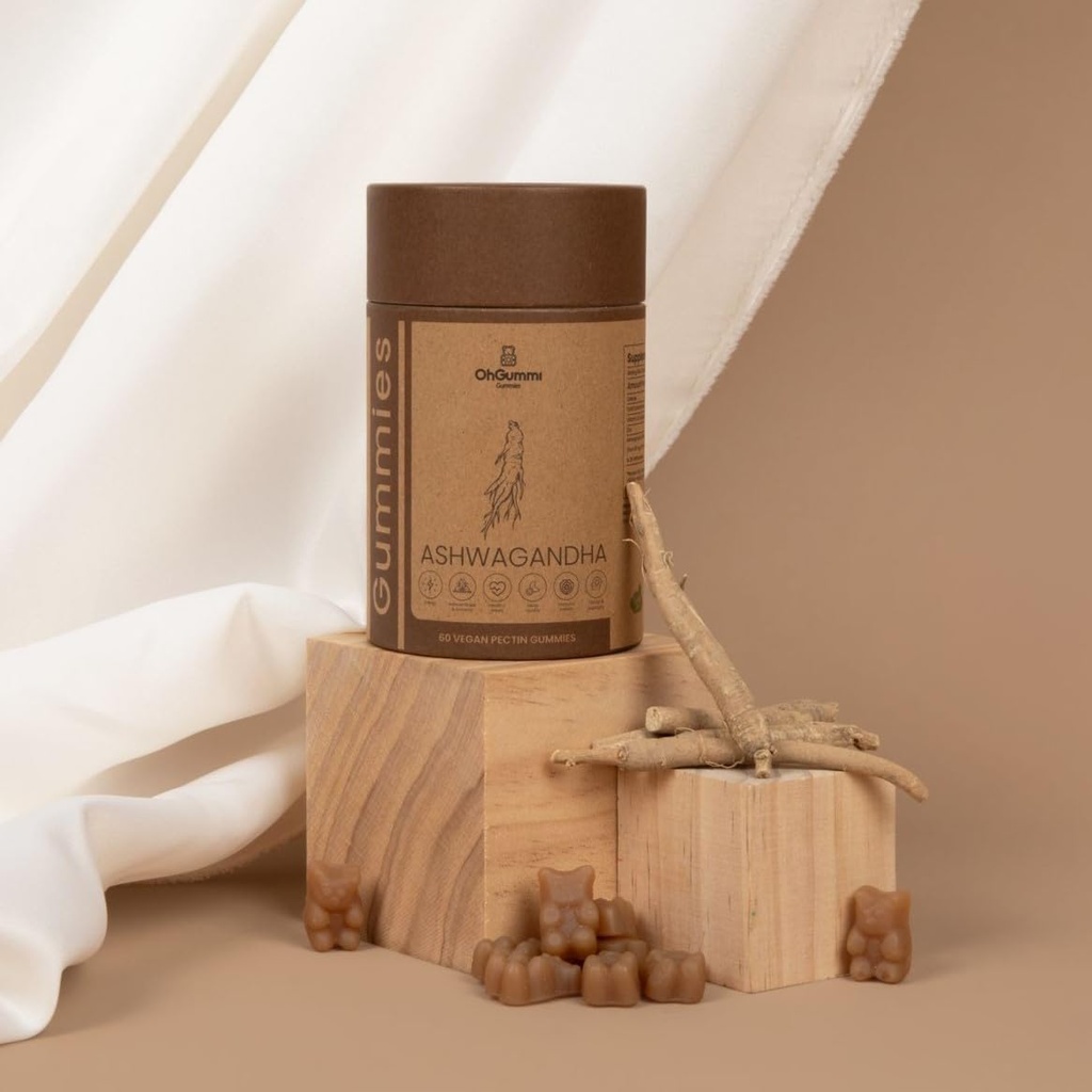 Ashwagandha 1500mg + Zinc, Vitamin D2 Vegan Gummies (Ashwagandha Roots) 4