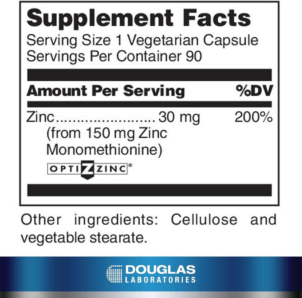 Douglas Laboratories Opti Zinc 30 mg. | Zinc Monomethionine Supports Immune Function and Healthy Skin | 90 Capsules 3