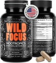 Wild Focus Brain Supplements | Caffeine-Free, Plant-Based Botanicals | Lions Mane, Ginkgo Biloba, Bacopa Monnieri, Lemon Balm | 100% Natural Nootropic | 60 caps 2
