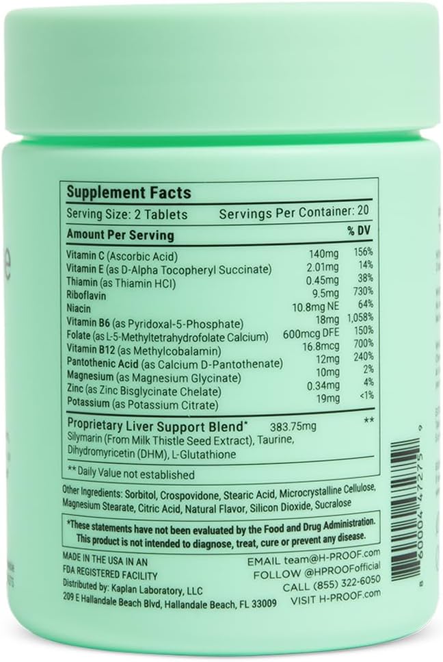 H-PROOF Bundle & Save, The Anytime You Drink Vitamin, 40 Chewable Tablets (20 Servings), Black Cherry & The Anytime You Need Energy Vitamin, 60 Chewable Tablets (30 Servings), Mixed Berry 5